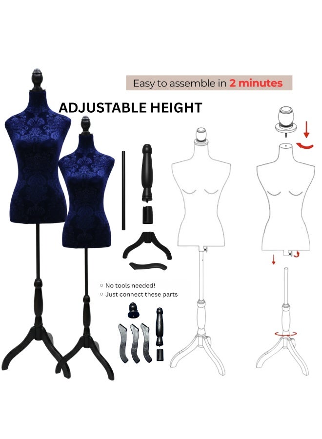 أورتوك جسم مانكن كامل قابل للتعديل مع حامل – يصل إلى 173 سم - Image 5